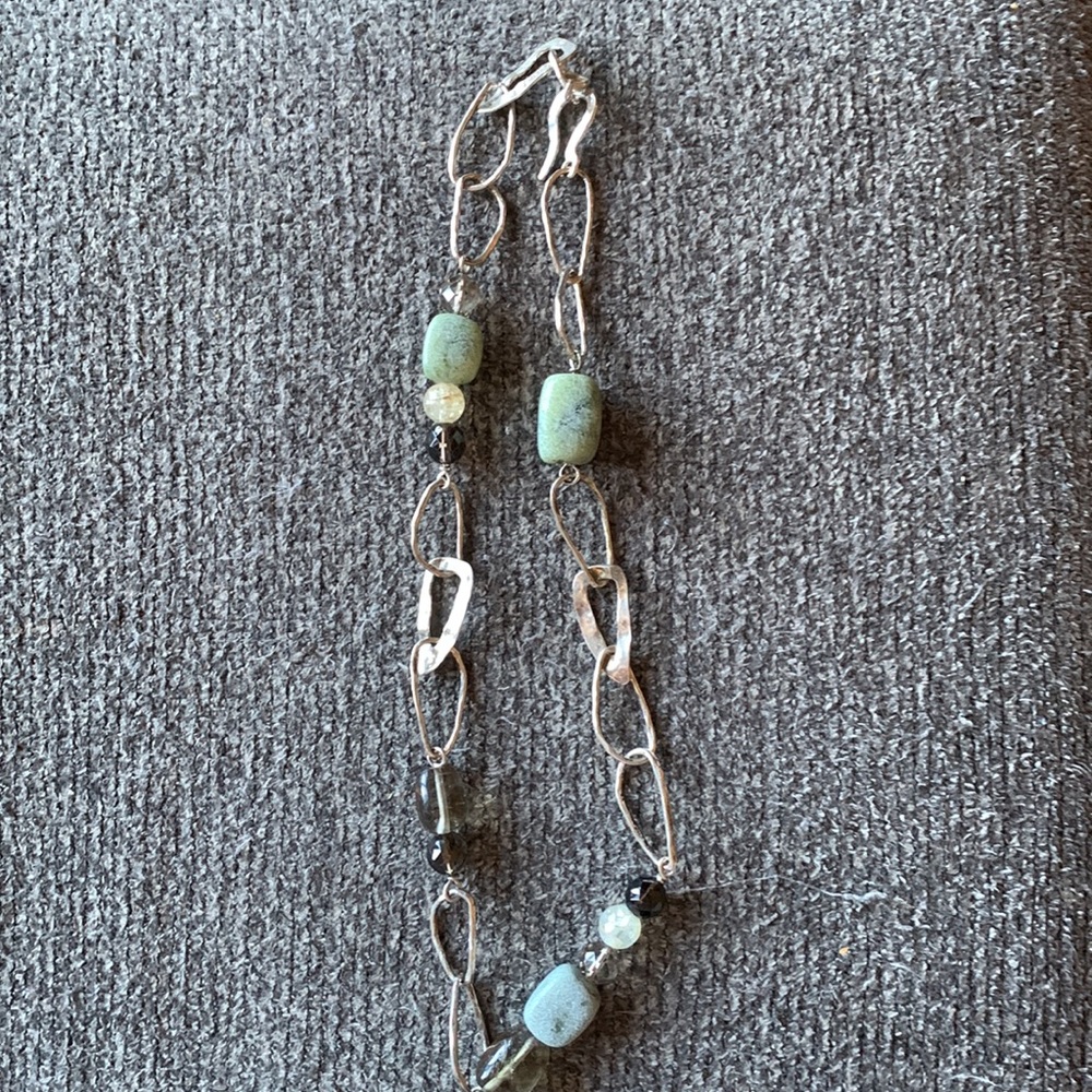 Silpada Retired sterling silver Green Jade Quartz necklace